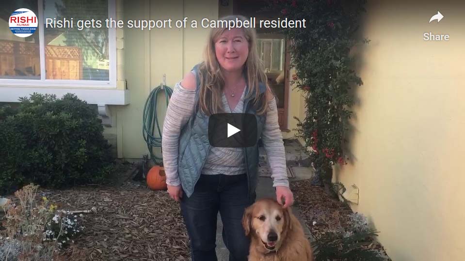 Rishi gets the support of a Campbell resident